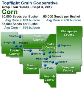 Crop Tour Corn Yields, 2019